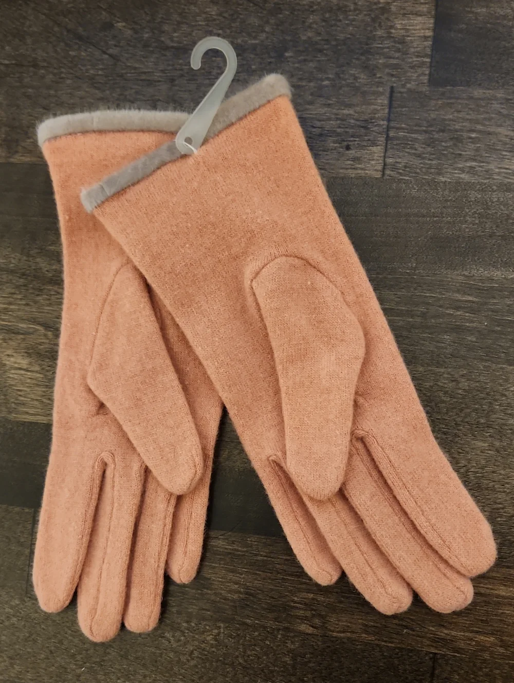 Powder UK Christabel Wool Candy Gloves Pink And Grey